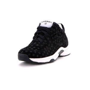 Chanel Women's CC All Over Print Low-Top Sneakers Suede